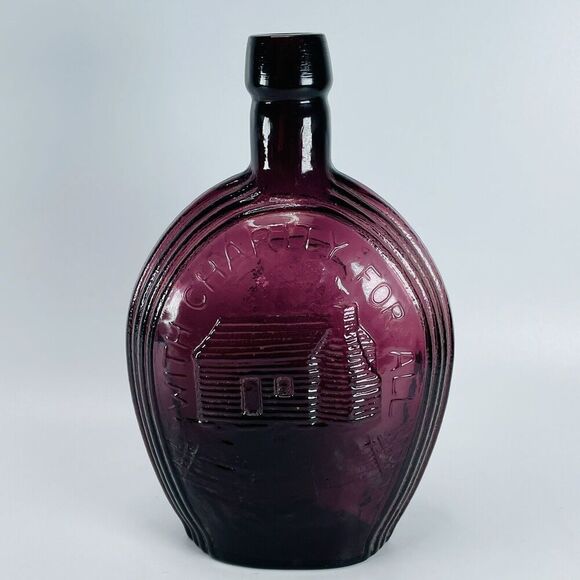 Wheaton Amethyst Glass Purple Bottle Lincoln Malice Toward None Decanter Flask - Picture 4 of 9